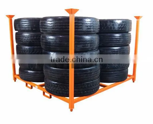 Warehouse foldable steel storage tire rack