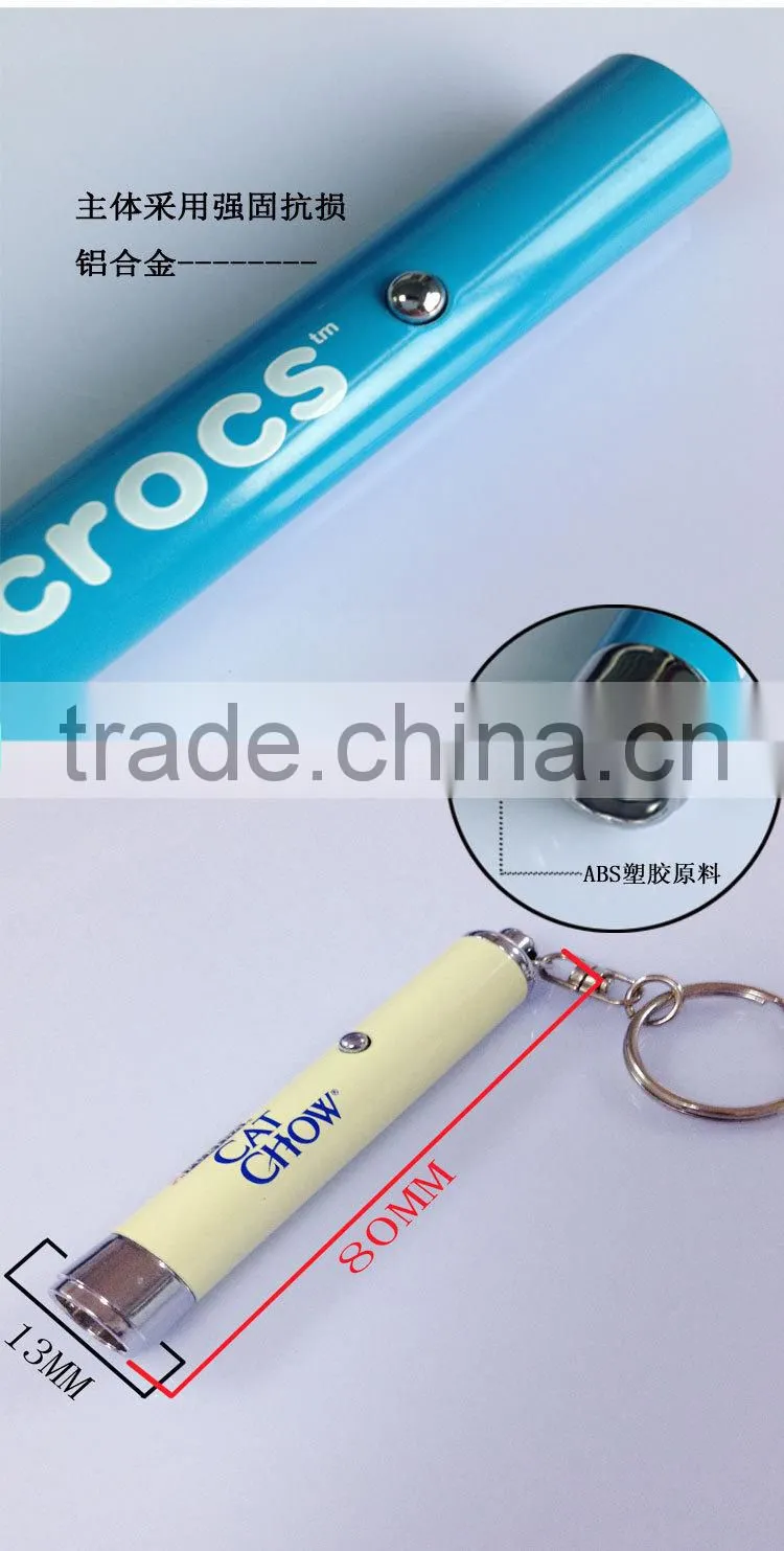 mini led unique design logo UV key chain to advertising led projector keyring