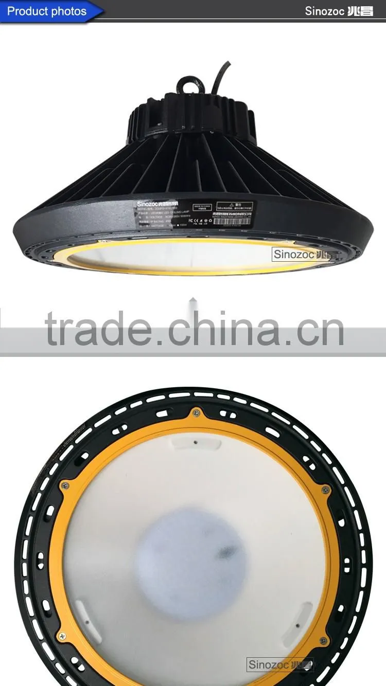 Sinozoc High quality ip66 UFO led high bay light high bay lamp for warehouse factory exhibition 100w 150w led industrial lights