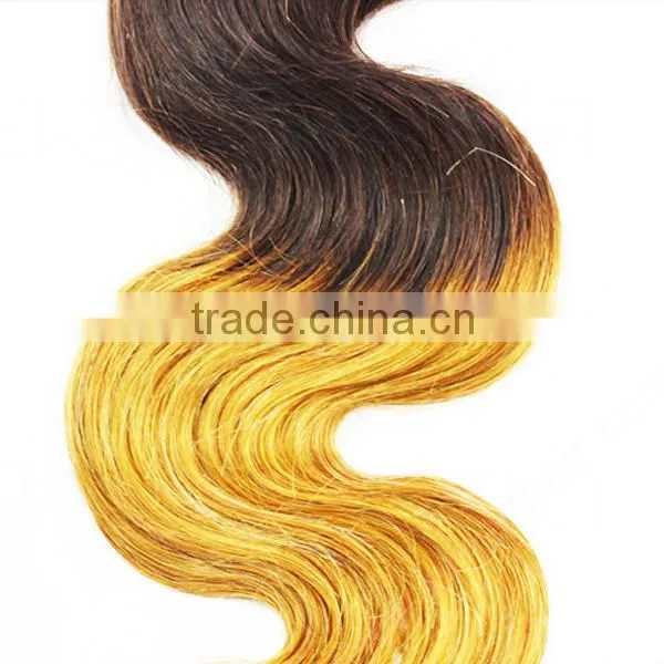 Two tone hair extension real human hair for sale china ombre bundles 100% remy human hair extension