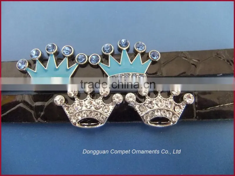 Factory DIY jewellery accessories 10MM Rhinestones crowns alloy slide charms