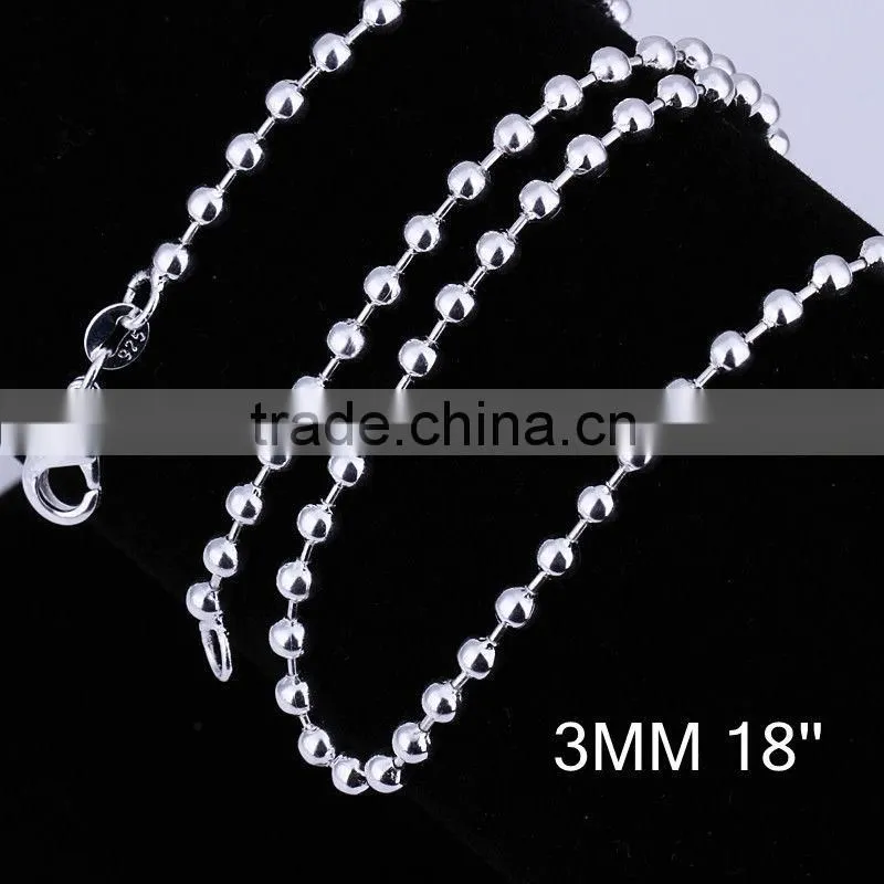Hot sale magnetic 925 sterling silver ball chain LKNSPCC006