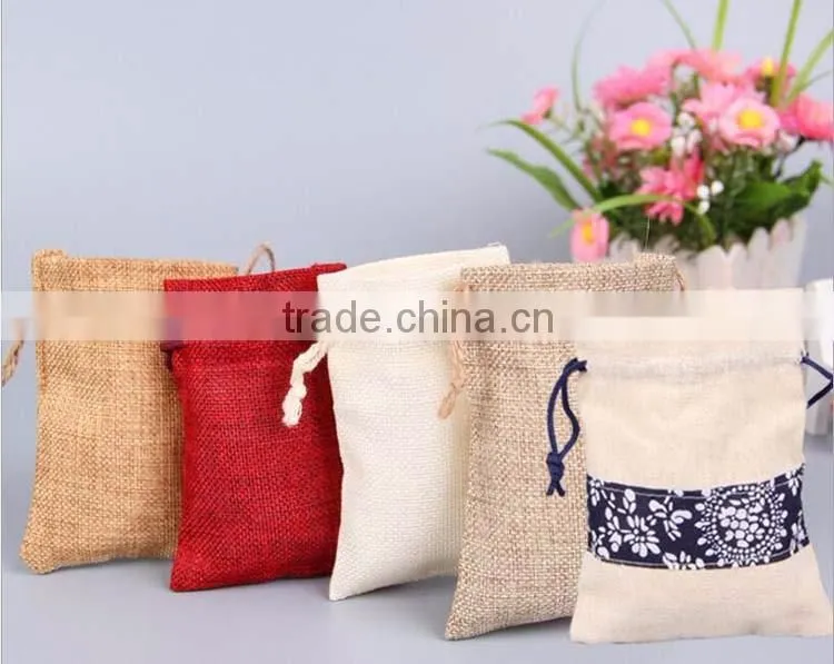 Customized logo printed cheap ECO-original linen fibric shopping bag for promotional bags