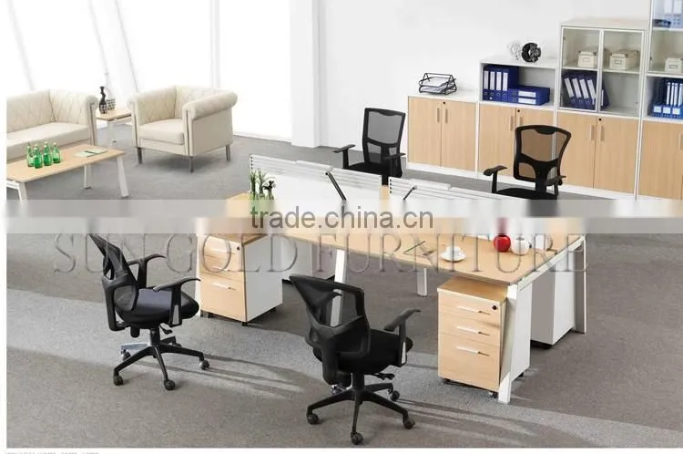 Simple but Most Fashionable Office Workstation for Four Office Staff(SZ-WSL329)