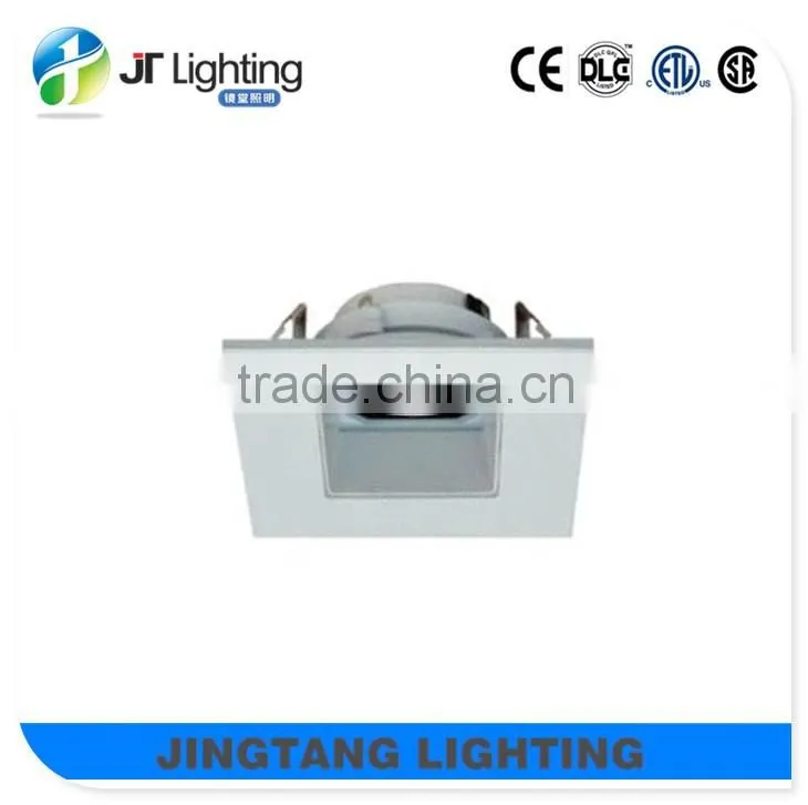 Square recessed led downlight trim with stepped baffle die casting etl