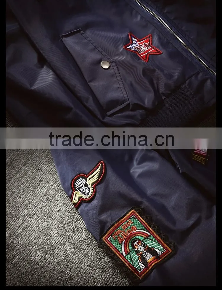 2016 Fashion Casual Outdoor Bomber Air Force Jackets with Retro Embroidery