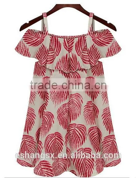 Ladies fashion off shoulder linen dress