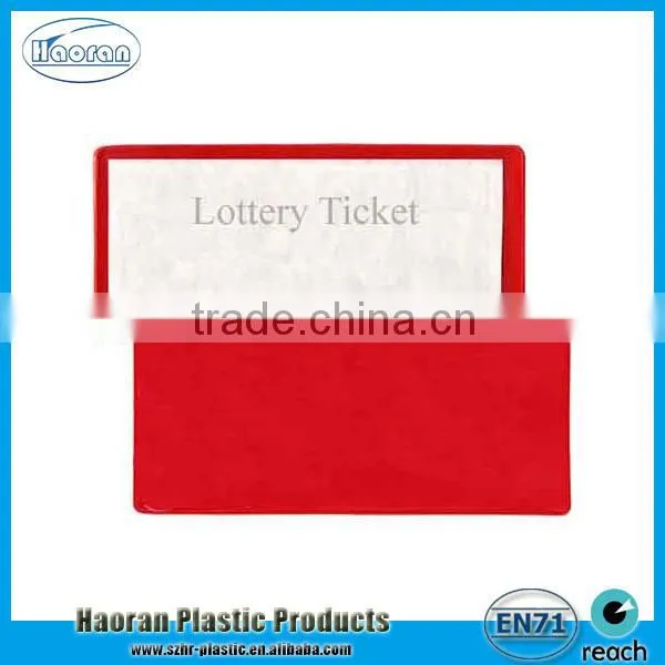 Hot selling plastic PVC Lottery Ticket Holder insurance ticket wallet
