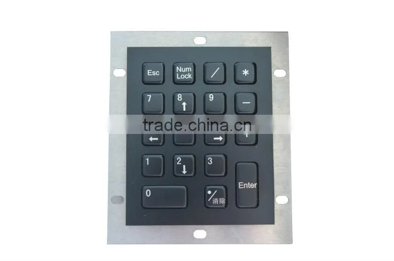 custom or in stock 12 keys usb metal material kiosk numeric keypad with brushed or anodized process