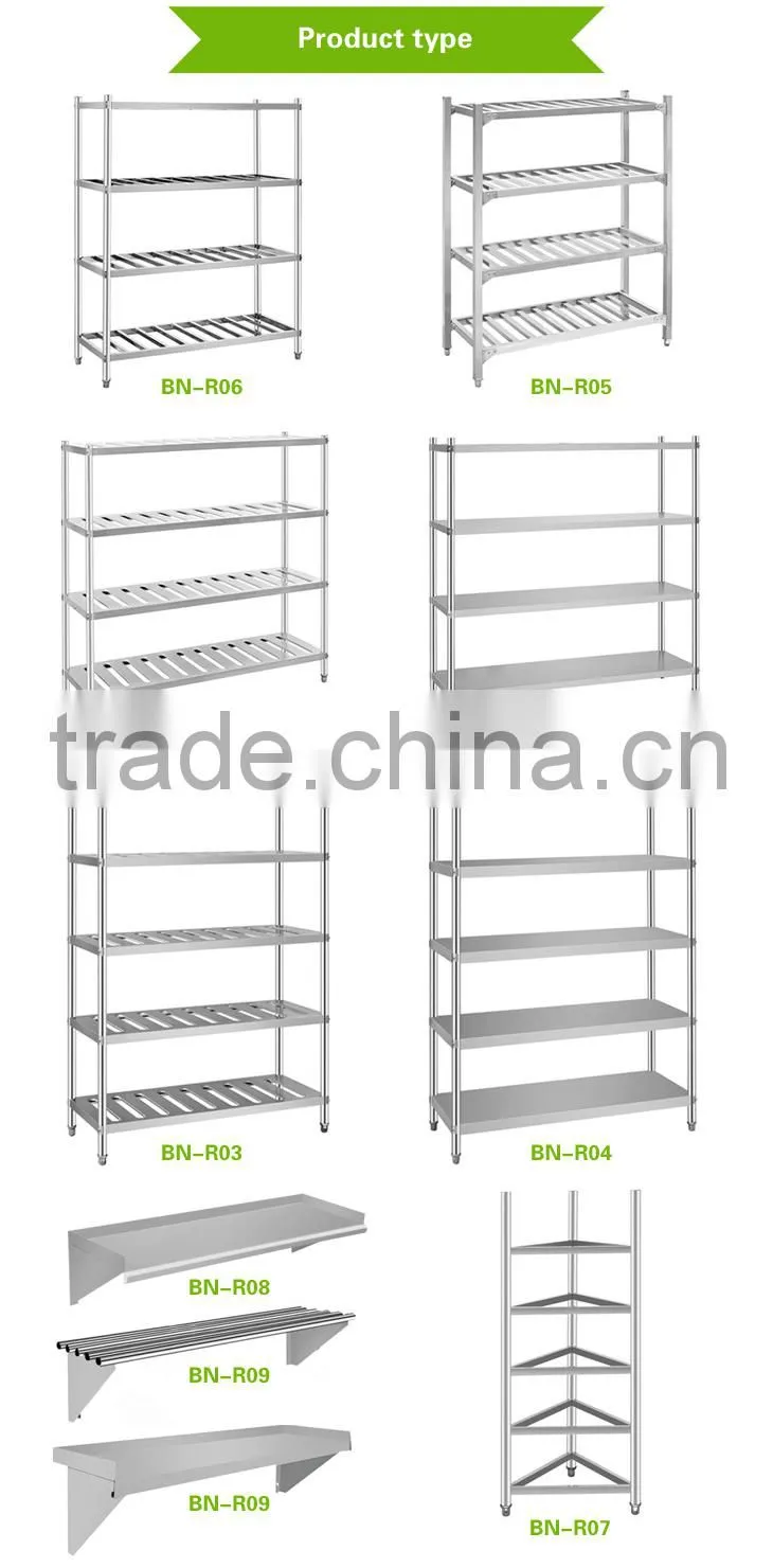 Commercial Stainless Steel Kitchen Shelf Rack/Cheap Price Kitchen Storage Rack BN-R05