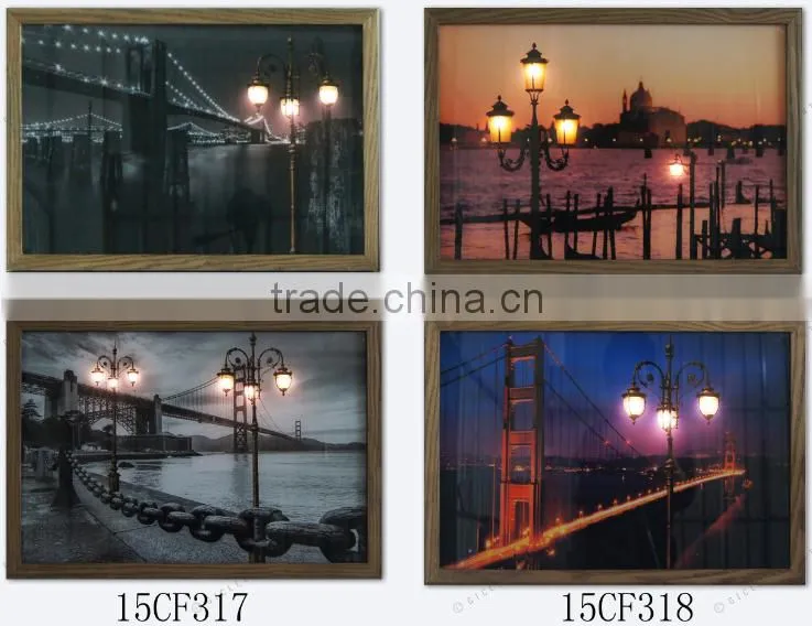 LED landscape LED pictures LED photo LED wall decor Modern Wall Art living room decoration LED family design