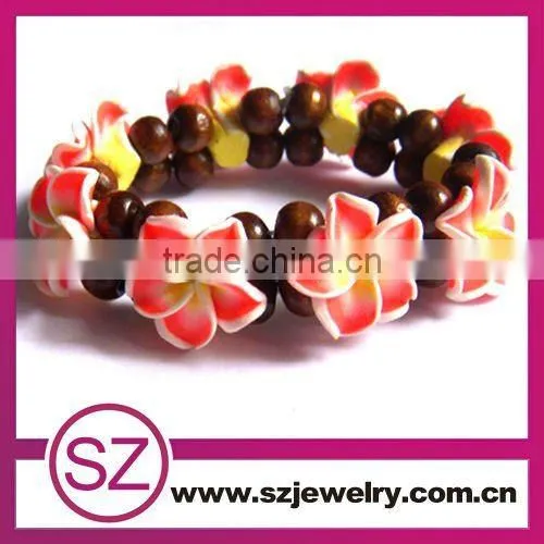 Popular polymer clay tear drop flower pattern dangle earring
