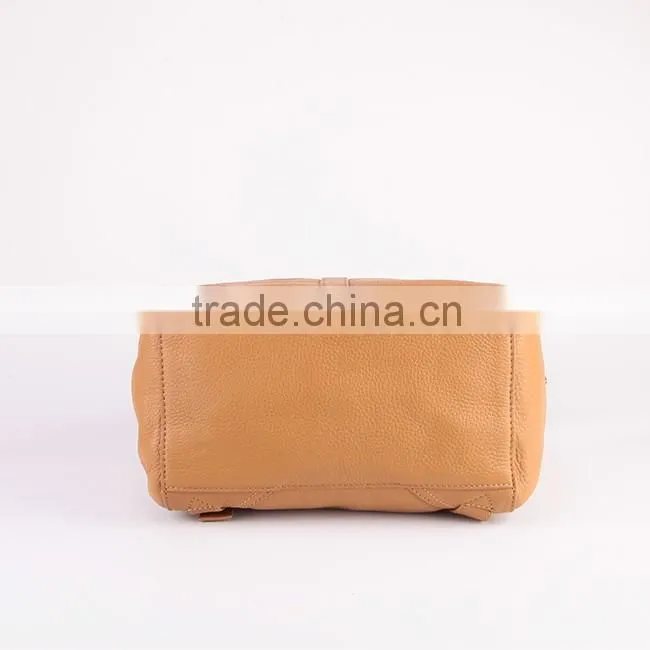 4313 2016 Latest wholesale brown PU Leather drawstring foldable bag backpack tactical