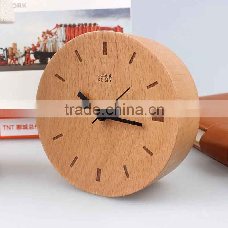 Shanshui DRZ007 Manufacturer's modern desktop clock wholesale table with wood material