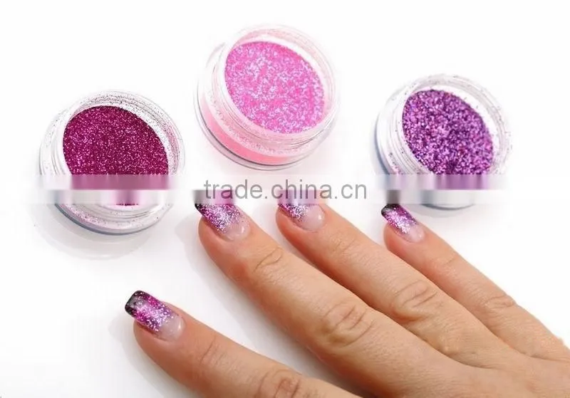 24Pcs Color Glitter Dust Powder UV Gel Decoration Tool Nail Art Tips Design Kits