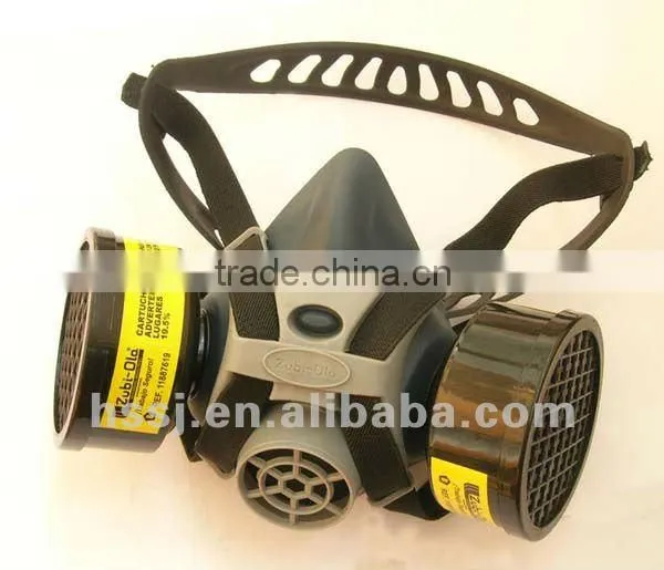 half face mini anti chemical gas mask with double activated carbon filters for anti-acid on sale