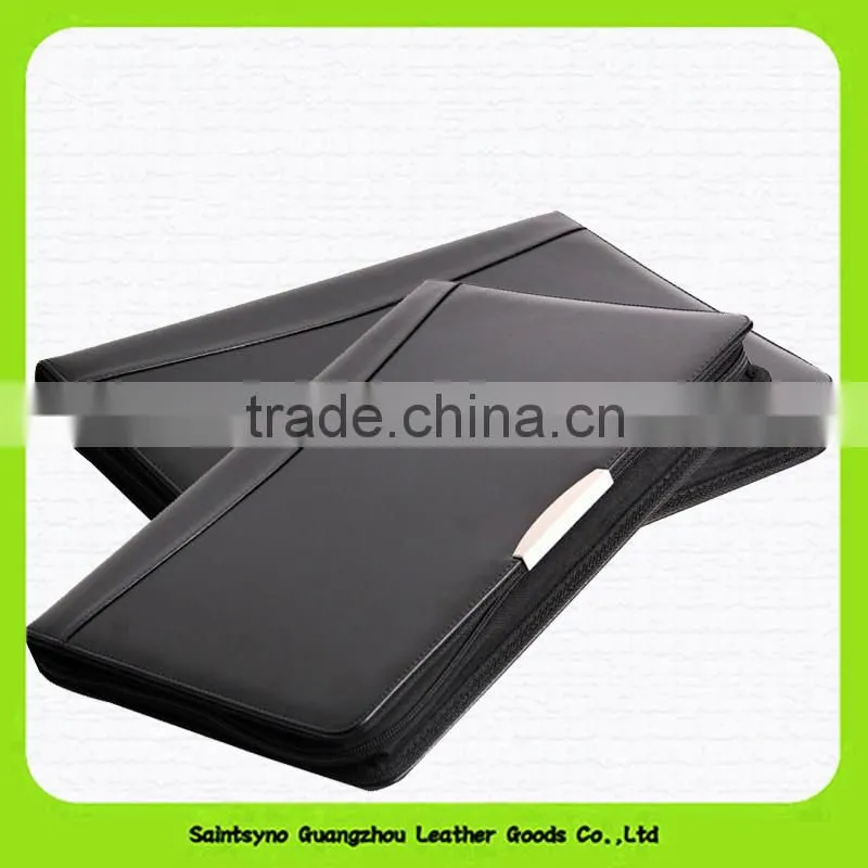 Customized A4 Leather Document File Cover Folder With Calculator Office File Cover Designs