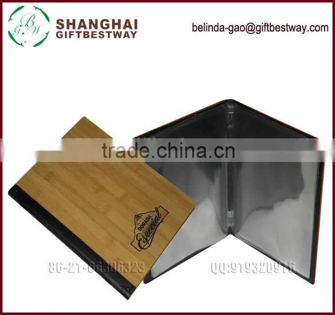 New style restaurant wooden menu cover