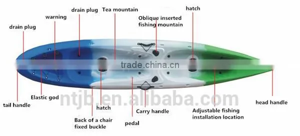 hot sale double plastic canoeing for fishing