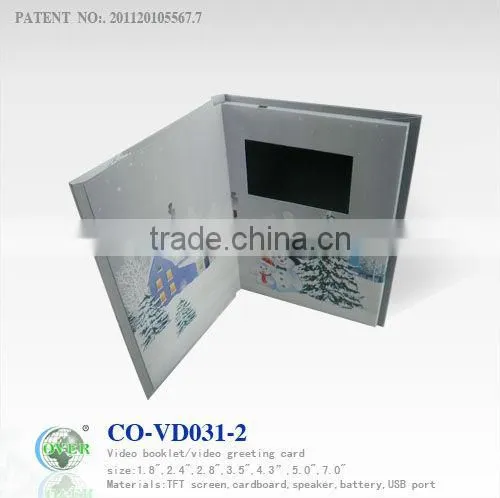 7.0inch Custom LCD Video Greeting Card and Brochure