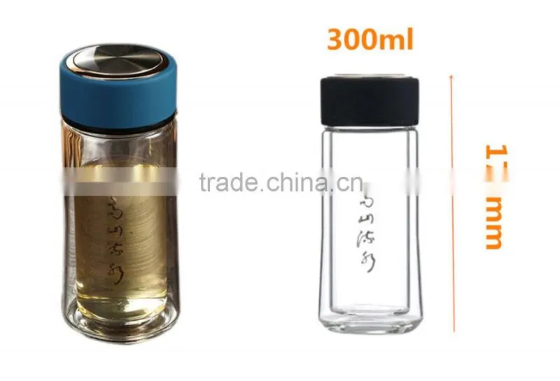 11oz Hot selling glass sport water bottle High Quality Factory Suppling Glass Water Bottle High Quality Factory Suppling Glass