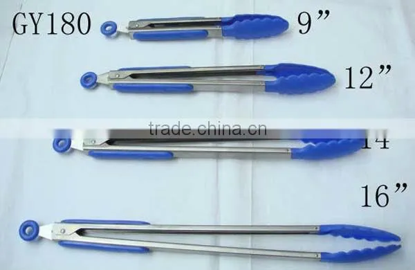 Food grade stainless steel kitchen tongs BBQ tongs serving food tongs