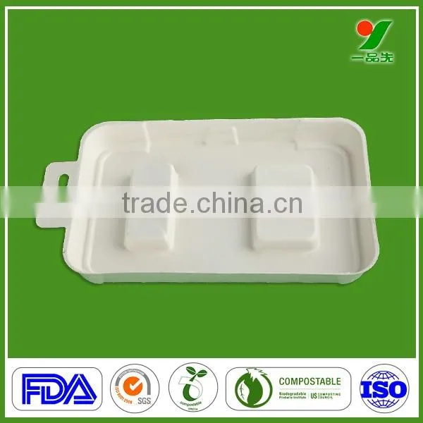 New Products 90days Biodegradable Theroforming Bagasse Pulp Micro SD Card Packaging Trays for Electronics Components