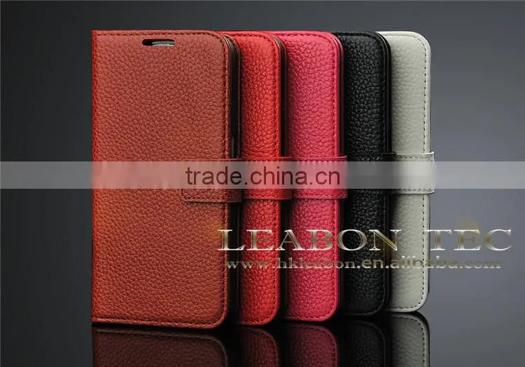 new phone accessories Magnetic Genuine Real Leather Wallet Stand Case For Samsung Galaxy S6 Edge