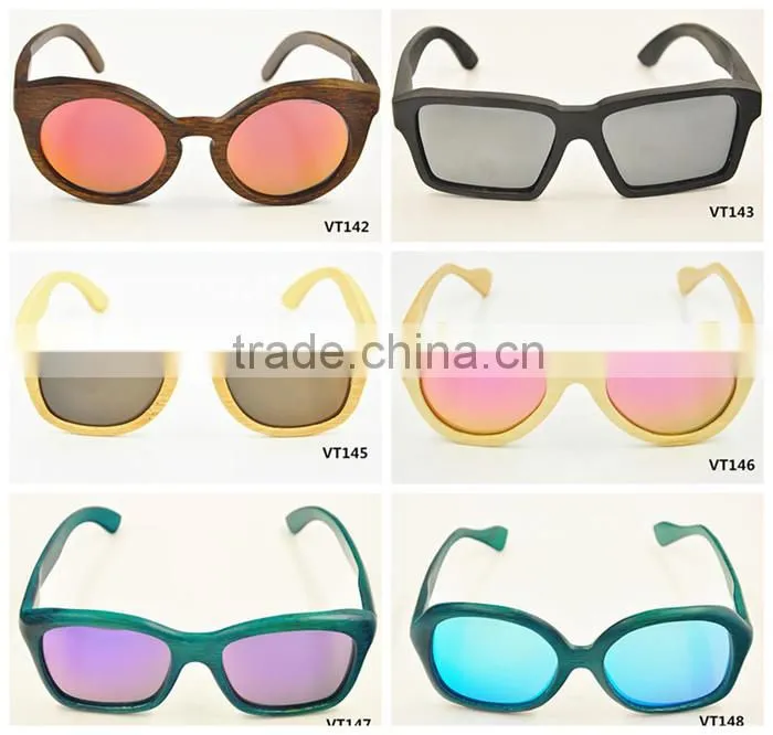 wholesale new style 2016 vintage UV400 mirror lens design bamboo wooden polarized sunglasses sun shade glasses