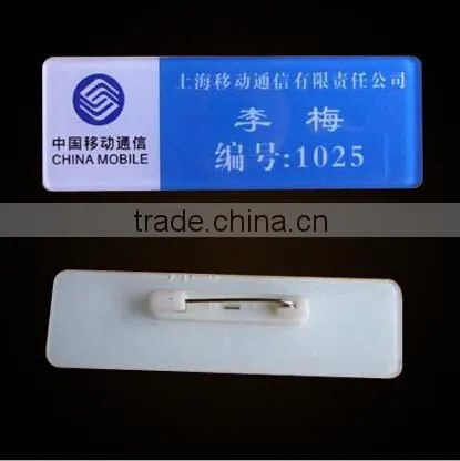 Durable Display Badge Acrylic Badge Work Number Card