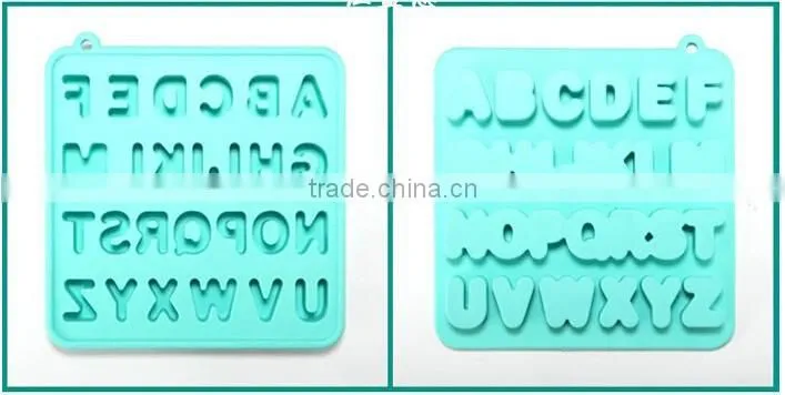 New 26 Alphabet Letter silicone resin ice cream soap cube tray form mold