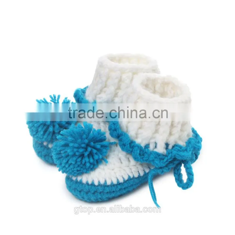 Baby Handmade Crochet Boots Shoes Supplier for 1-10 months old B-0026