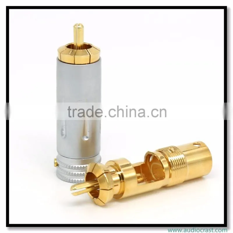 Audio Gade OEM Gold Plated Screw Locking RCA Audio Plug 10MM Cable RCA Connector
