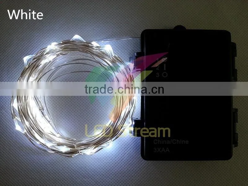 6M 60 led 3AA Outdoor Battery Powered Timer LED Copper Wire String Fairy Light lamp