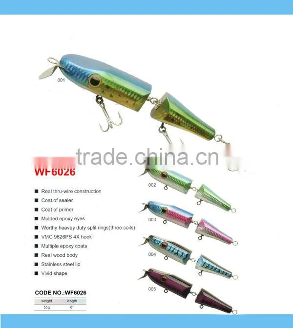 9+ years Wholesaler & OEM Manufacturer ,Hirun fishing tackle,vivid swim action crank bait hard wood lures WF6024