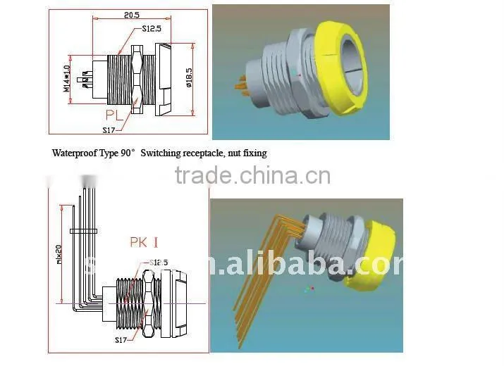 waterproof IP68 metal electrical connector