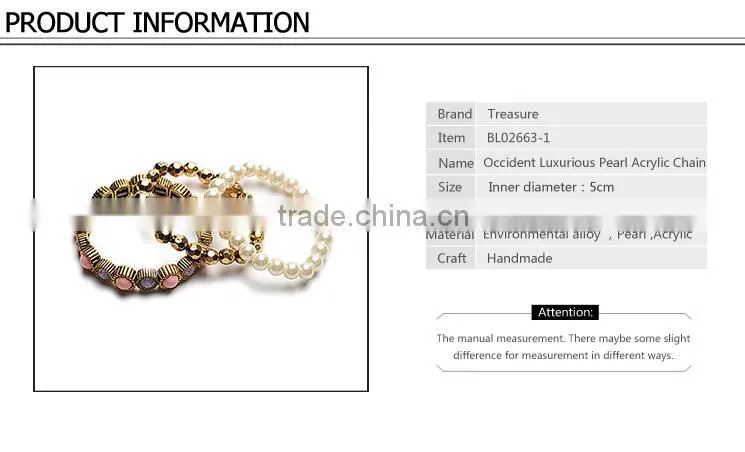 Classical pearl beads bracelet jewelry for delicate women and young girl in 2016