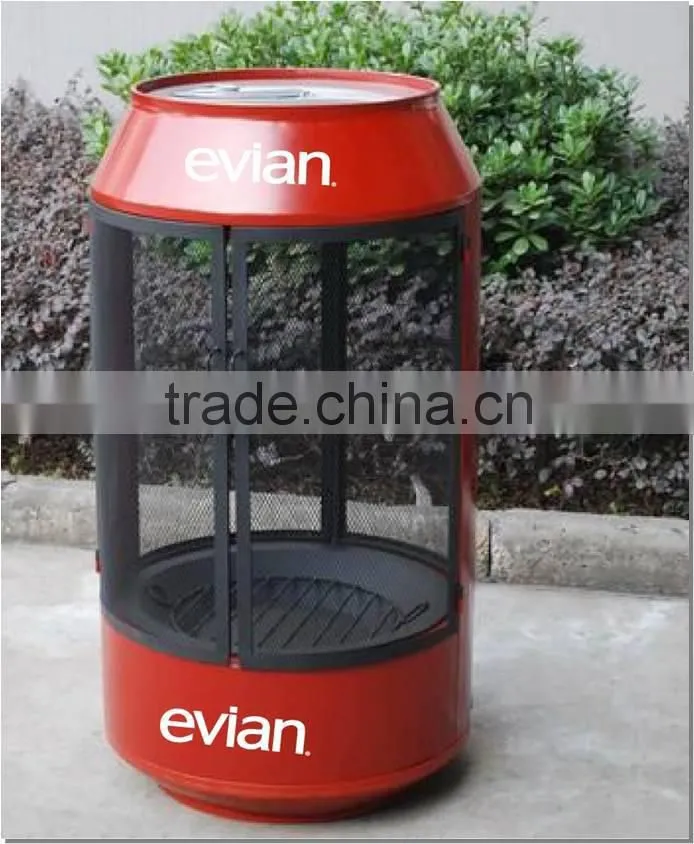 Steel heat resistant can shaped fire pit