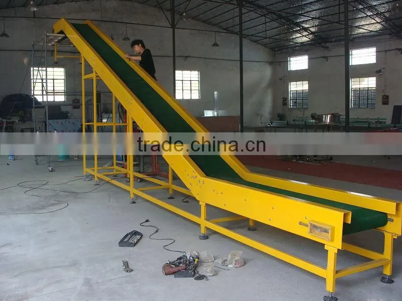 Incline belt conveyor