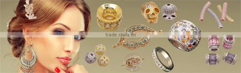 SJ3138 hot sale micro pave cz bead,925 sterling silver micro pave beads earrings jewelry