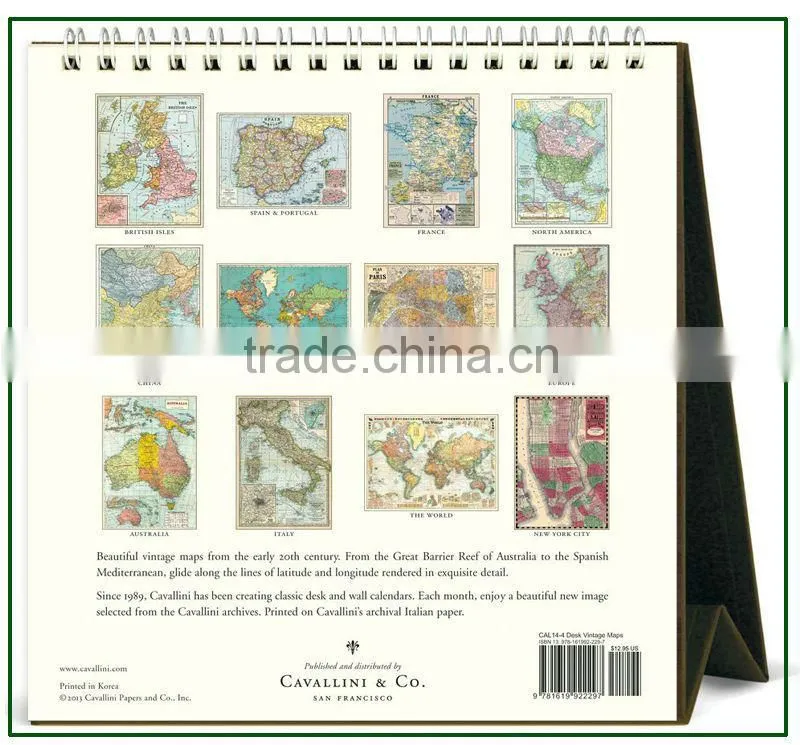 2014 Vintage Maps Creative Desk Calendar In Alibaba China