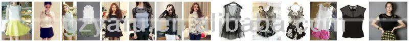 Organza perspective to collect waist black top