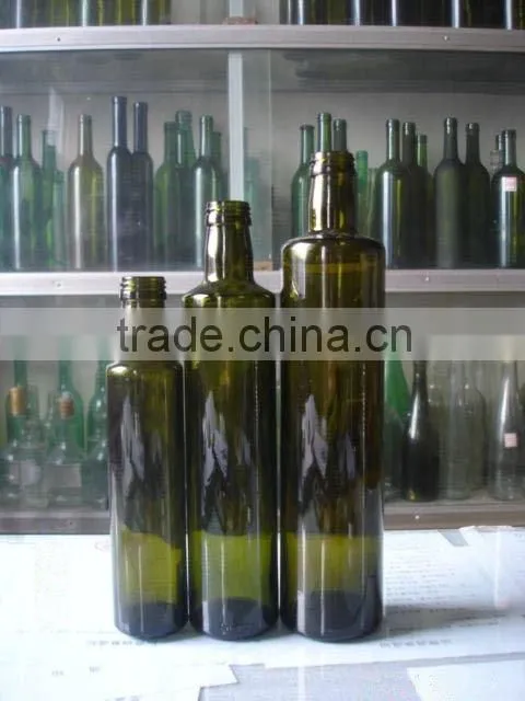 Dark Green Olive Oil Glass Bottle