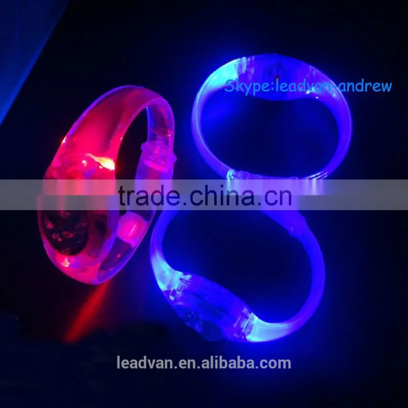 High Light Sound Activated LED Flashing Wristband With Custom Logo