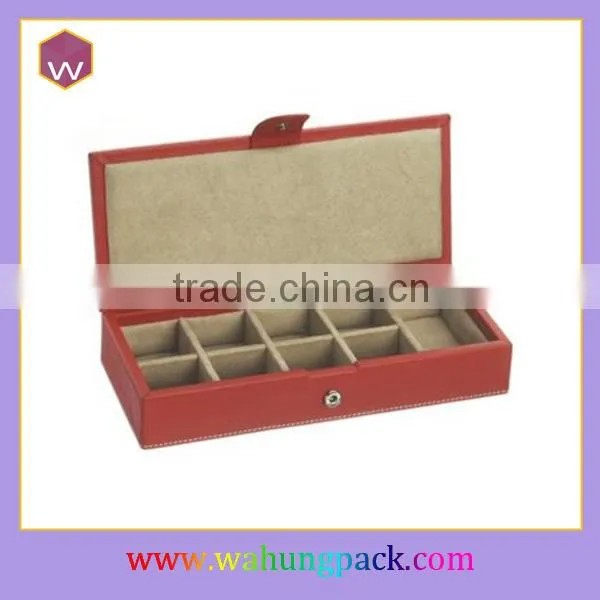 Fashion Colorful Leatherette Paper Cufflink Box Small Rigid Paper Cufflink Box(WH-0290)