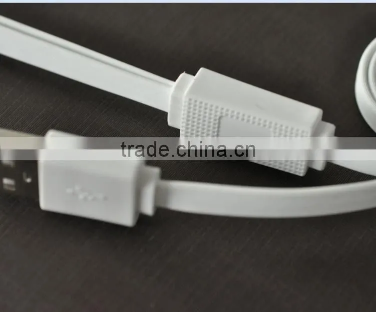 For Iphone 5/5s 6 Plus Samsung S5 S6 Flat Noodle 2 in 1 Data Sync Charging USB Cable