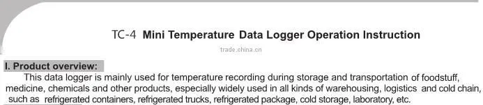 New design high quality best price single use USB temperature data logger/temperature data logger sensorTC-4