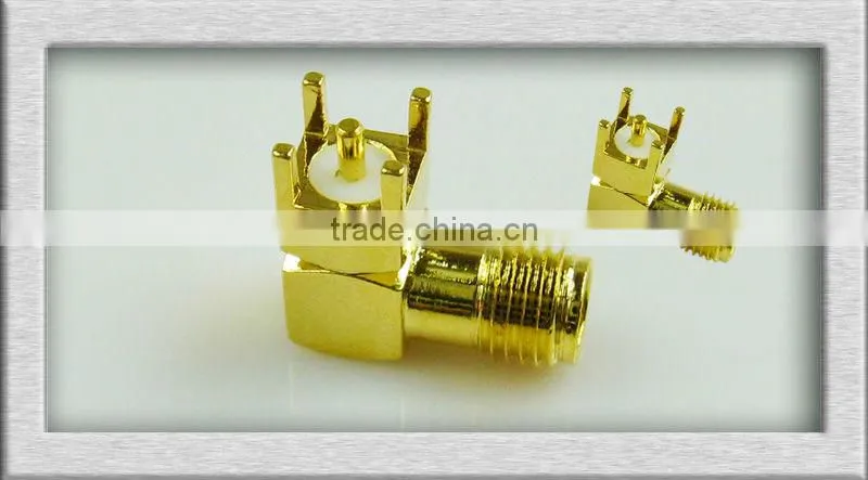 50ohm SMA female right angle connector for PCB mounting
