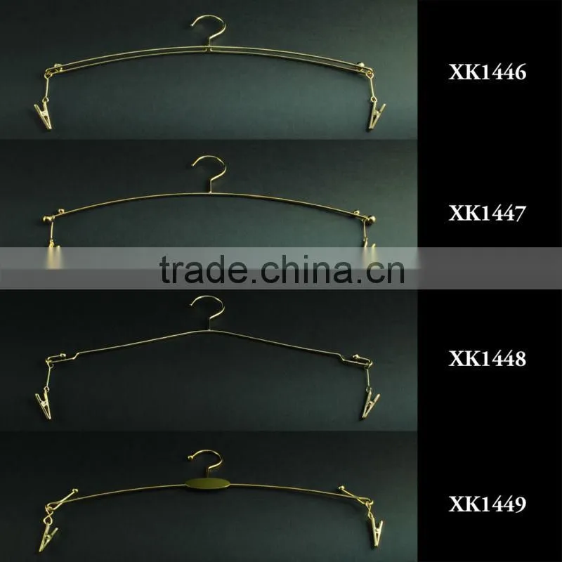 Japanese Metallic Lingerie Hanger with Clips for Luxury Sports Wear