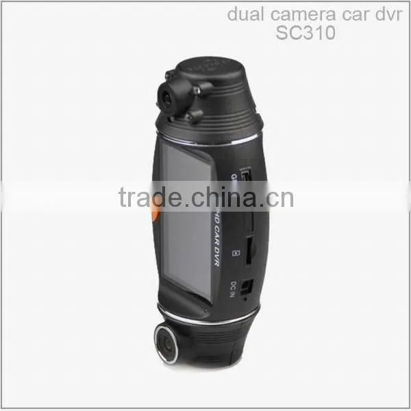 4 infrared LEDs 2.7 inch LCD display 120/140 degree wide angle high resolution car dvr gps dual camera